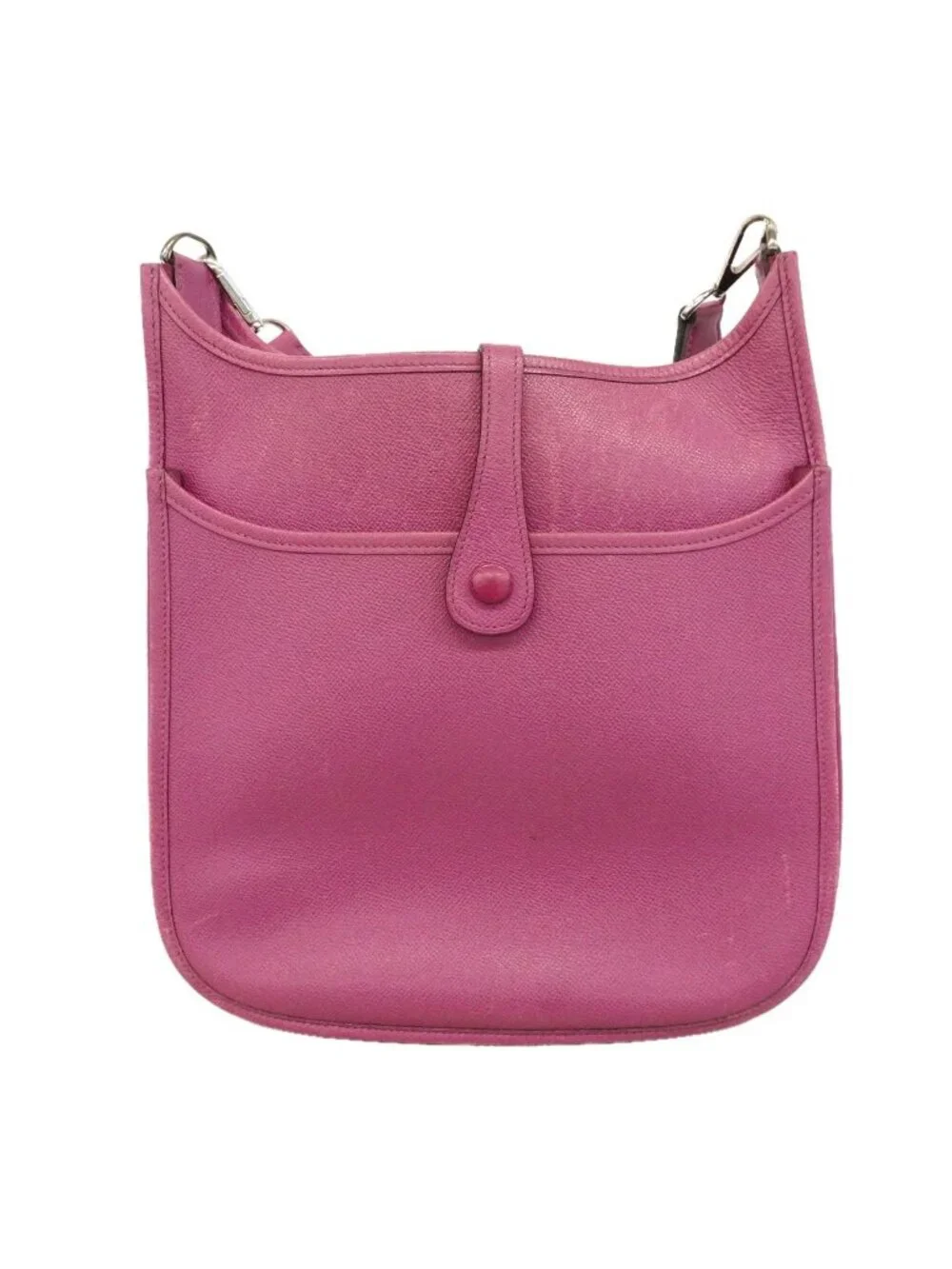 Hermes Shoulder Bag Evelyne 2 PM Veau Epsom Cyclamen Silver